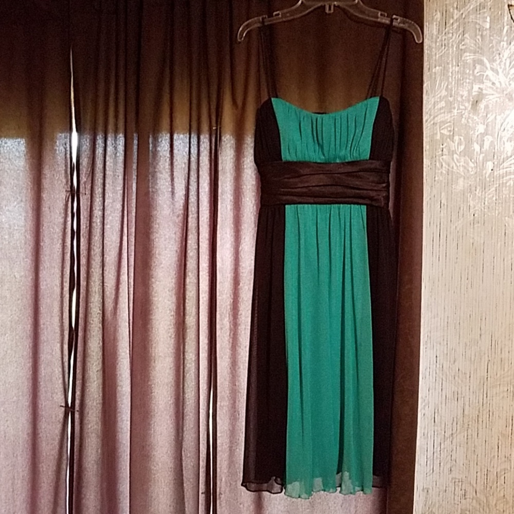 Teal/brown dress